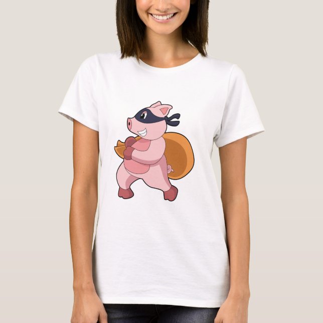 Camiseta Cerdo como corredor (Anverso)