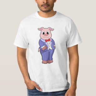 Camiseta Cerdo como maduro con traje