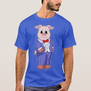 Camiseta Cerdo como maduro con traje