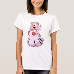 Camiseta Cerdo como novia con vestido de novia.PNG