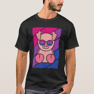 Camiseta Cerdo Con Bandera Bisexual Orgullosa Lgbtq Orgullo