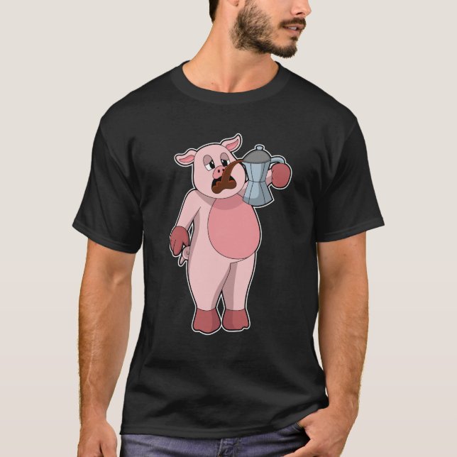 Camiseta Cerdo con café (Anverso)