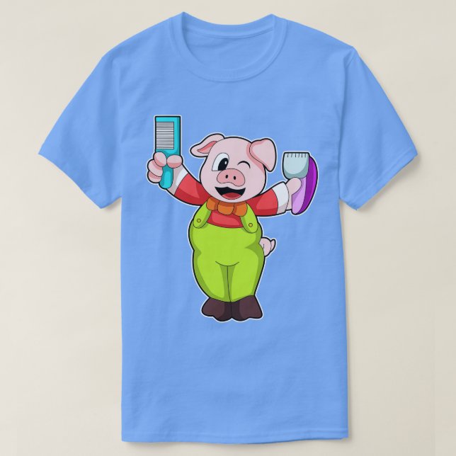Camiseta Cerdo con Comb Razor (Diseño del anverso)