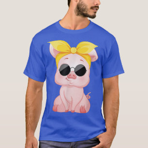 Camiseta Cerdo Con Divertido Amarillo De La Cabeza De La Ba