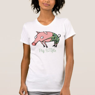 Camiseta cerdo con estilo cerdo divertido en pantalones