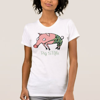 Camiseta cerdo con estilo cerdo divertido en pantalones