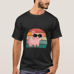 Camiseta Cerdo con gafas de sol Cerdo
