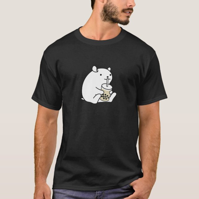 Camiseta Cerdo con leche de burbuja de Boba con leche de ce (Anverso)