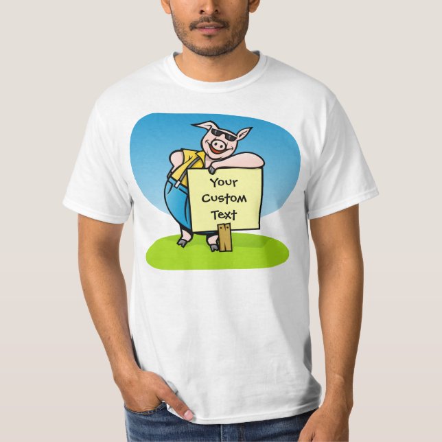 Camiseta Cerdo con signo (Anverso)
