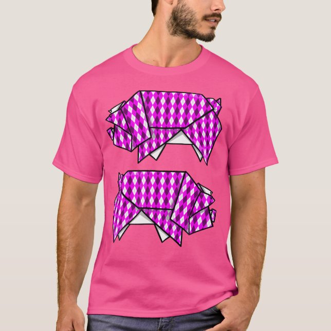 Camiseta Cerdo con un origen rosado (Anverso)