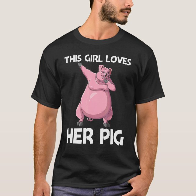 Camiseta Cerdo Cuto Para Chicas Niños Alimentos Animales An (Anverso)