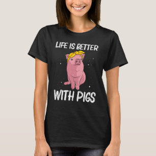 Camiseta Cerdo Cuto Para Hombres Mujeres Jóvenes Cerdo Gran