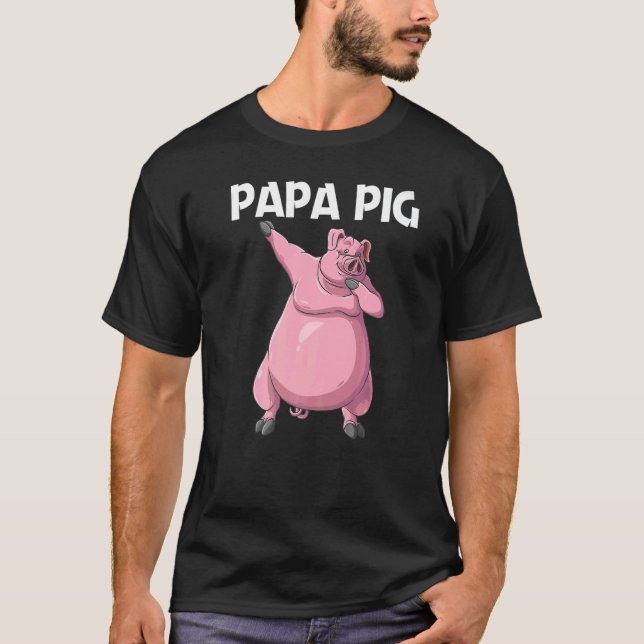 Camiseta Cerdo Cutto Para Hombres Padres Alimentos Animales (Anverso)