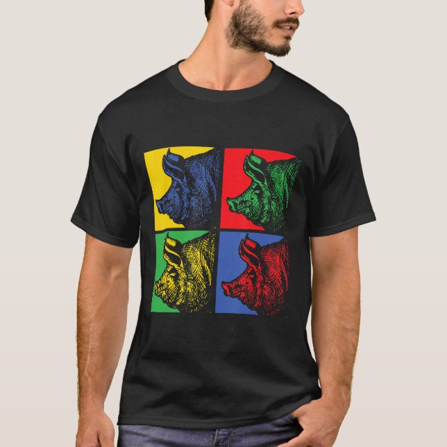 Camiseta Cerdo de animales de granja de granjeros de Zoo Ke (Anverso)