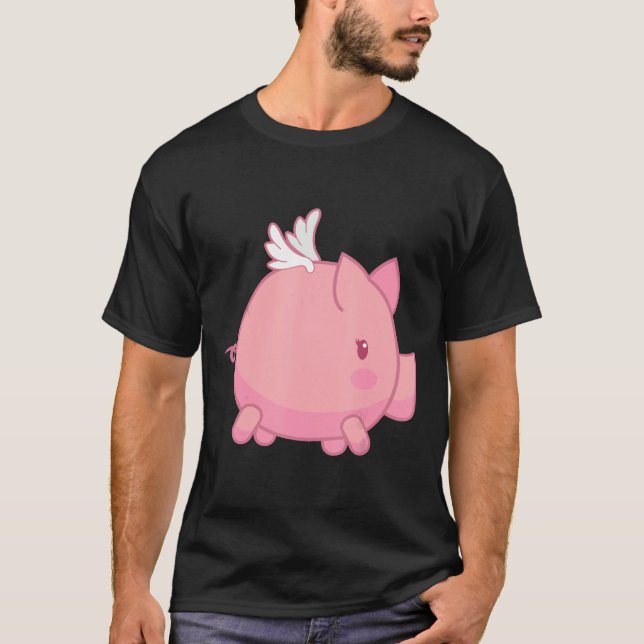 Camiseta Cerdo De Cerdo Volador Utiliza Alas Para Volar (Anverso)