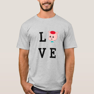 Camiseta Cerdo de dibujos animados de amor