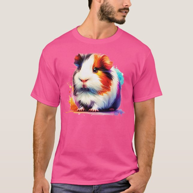 Camiseta Cerdo de Guinea acuarela (Anverso)