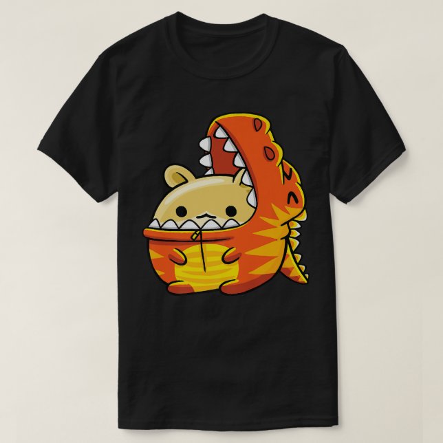 Camiseta Cerdo De Guinea Con Dinosaurio Rex O Siri (Diseño del anverso)
