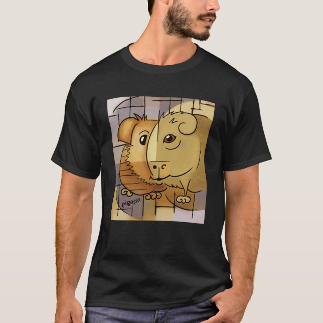 Camiseta Cerdo de Guinea Cubista (Anverso)