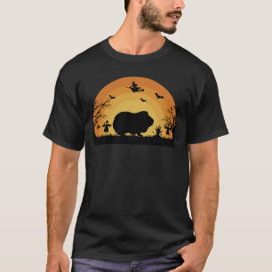Camiseta Cerdo de Guinea de Halloween Luna Animal Divertido