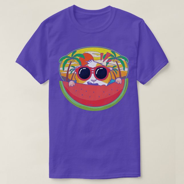 Camiseta Cerdo de Guinea divertida Melon Gafas de sol Exóti (Diseño del anverso)
