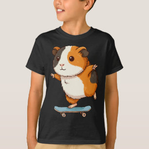 Camiseta Cerdo de Guinea Divertido Patinador Monopatín Bail