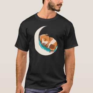 Camiseta Cerdo de Guinea durmiente en la luna