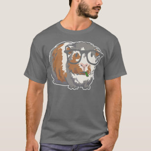 Camiseta Cerdo de Guinea Inteligente Con Gafas Nerviosas De