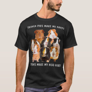 Camiseta Cerdo de Guinea me hace feliz cerdo de Guinea