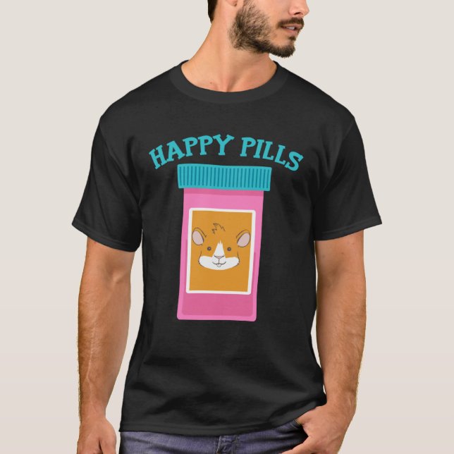Camiseta Cerdo de la cápsula de medicina Happy Pills (Anverso)