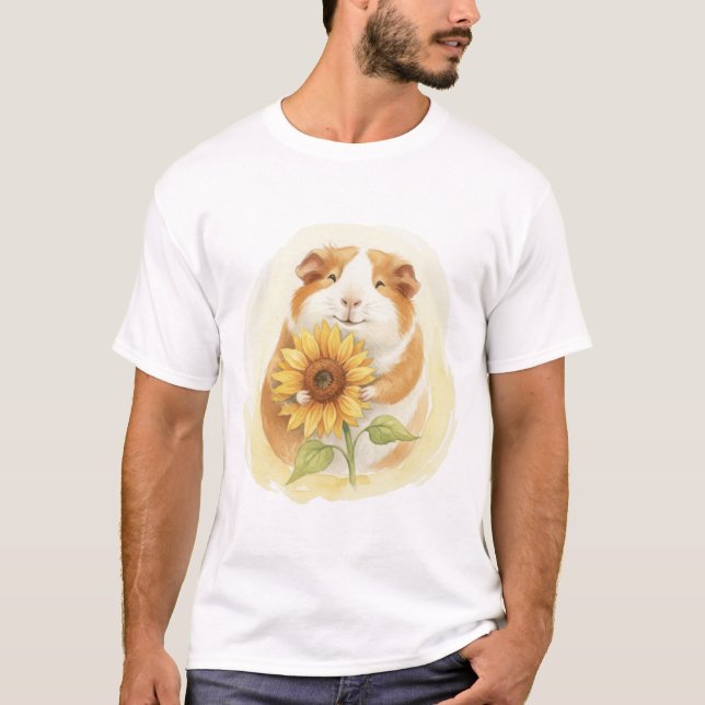 Camiseta Cerdo de la Guinea del girasol - TinyFur de suave  (Anverso)