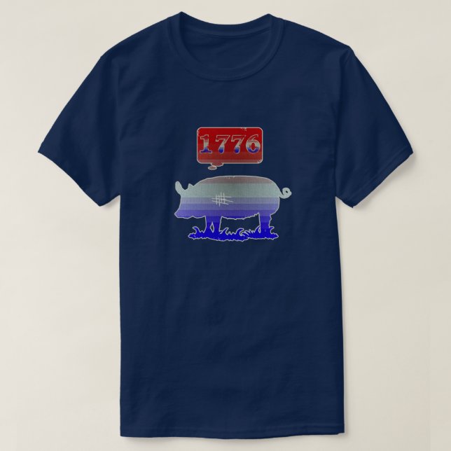 Camiseta Cerdo de la Independencia de 1776 (Diseño del anverso)