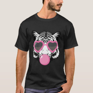 Camiseta Cerdo De Mujeres Tigre De Bubblegum Cara Gafas De 