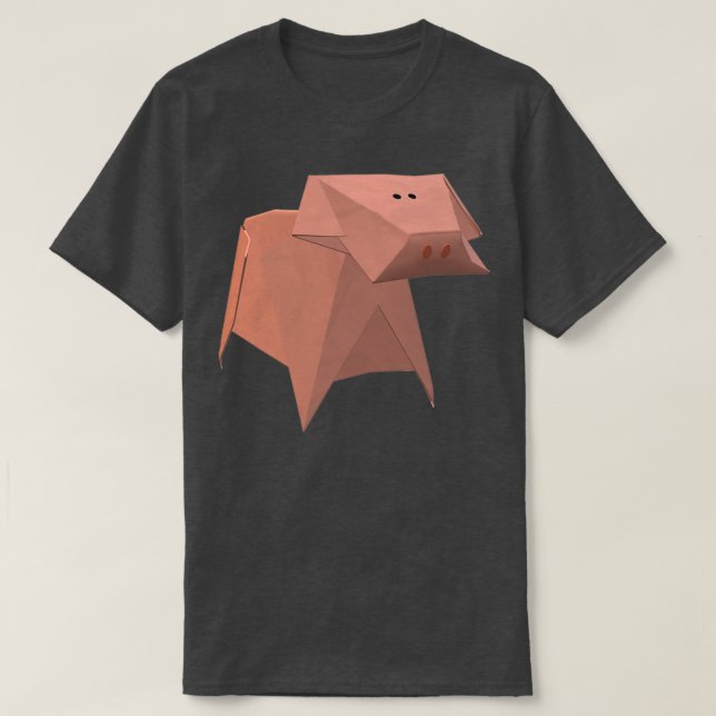 Camiseta cerdo de origami 12 (Diseño del anverso)