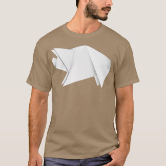 Camiseta Cerdo de origami blanco
