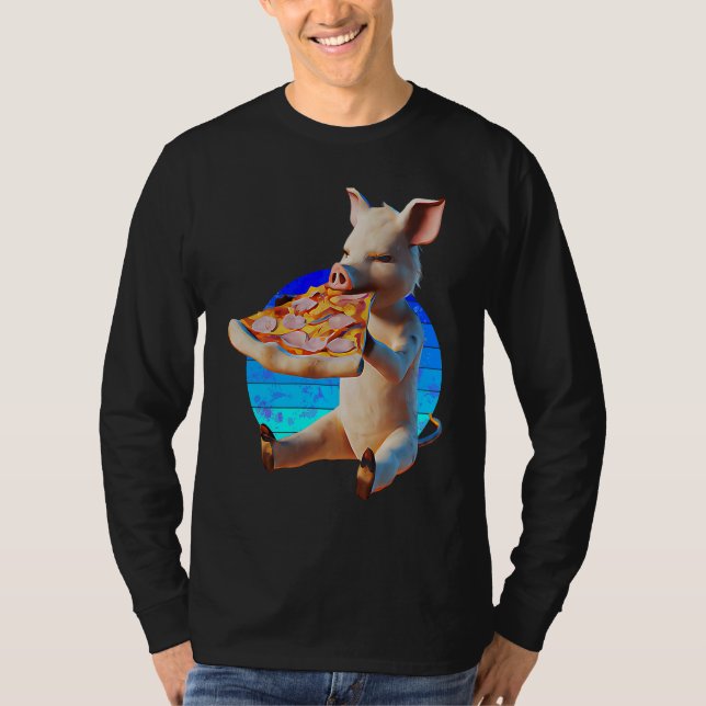 Camiseta Cerdo de Pizza Divertido (Anverso)