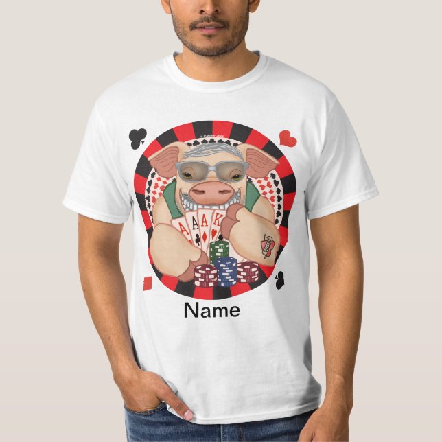 Camiseta Cerdo de poker (Anverso)