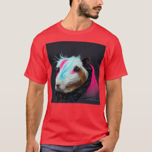 Camiseta Cerdo De Rock punk En Una Chaqueta De Cuero