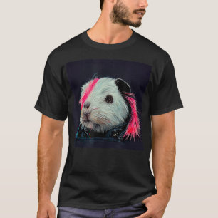 Camiseta Cerdo De Rock punk En Una Chaqueta De Cuero