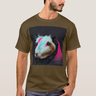 Camiseta Cerdo De Rock punk En Una Chaqueta De Cuero Premiu