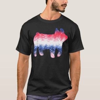 Camiseta Cerdo de Tinte Rojo Blanco Azul para el 4 de Julio