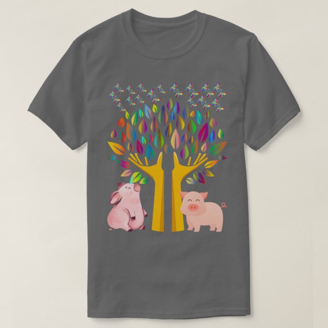 Camiseta Cerdo debajo de peppa arbórea (Diseño del anverso)