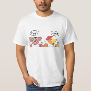 Camiseta Cerdo del dibujo animado + Desayuno del pollo del