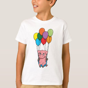 Camiseta Cerdo del globo del vuelo