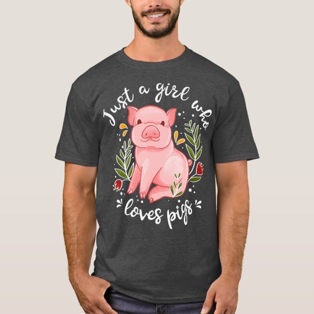Camiseta Cerdo diciendo solo Chica que ama a los amantes de (Anverso)
