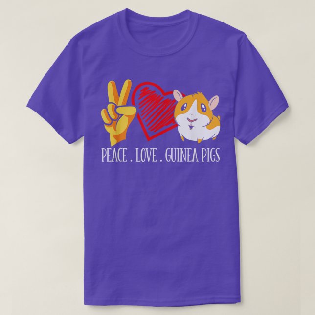 Camiseta Cerdo divertido de Guinea con amor por la paz (Diseño del anverso)
