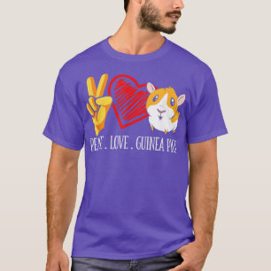 Camiseta Cerdo divertido de Guinea con amor por la paz