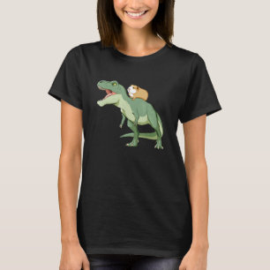 Camiseta Cerdo divertido de Guinea montando Rex Dinosaur