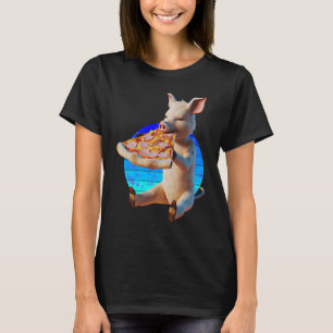 Camiseta Cerdo divertido de pizza