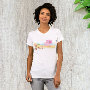 Camiseta Cerdo divertido en granja con granero y cerca